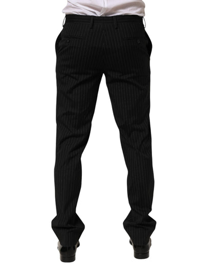 Dolce & Gabbana Black Striped Formal Trousers for Men