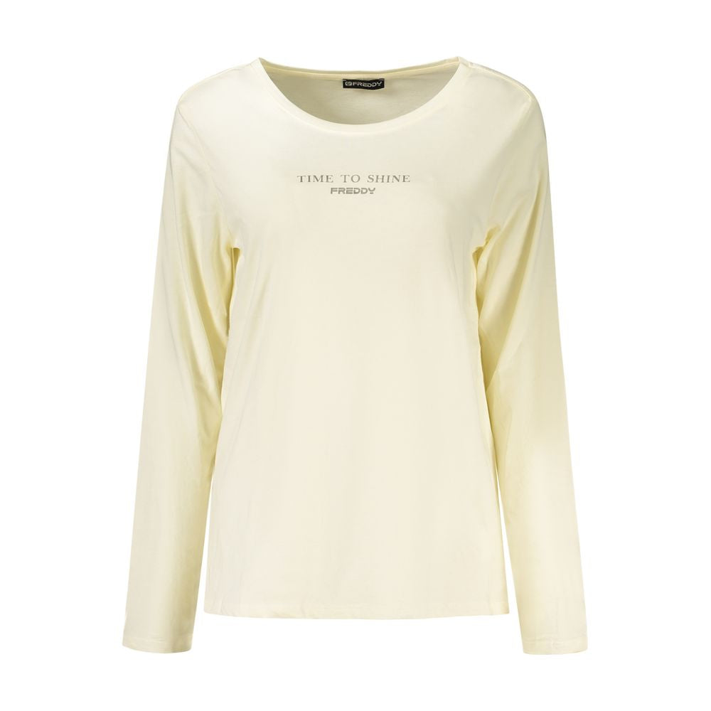 Freddy White Cotton Long-Sleeved T-Shirt