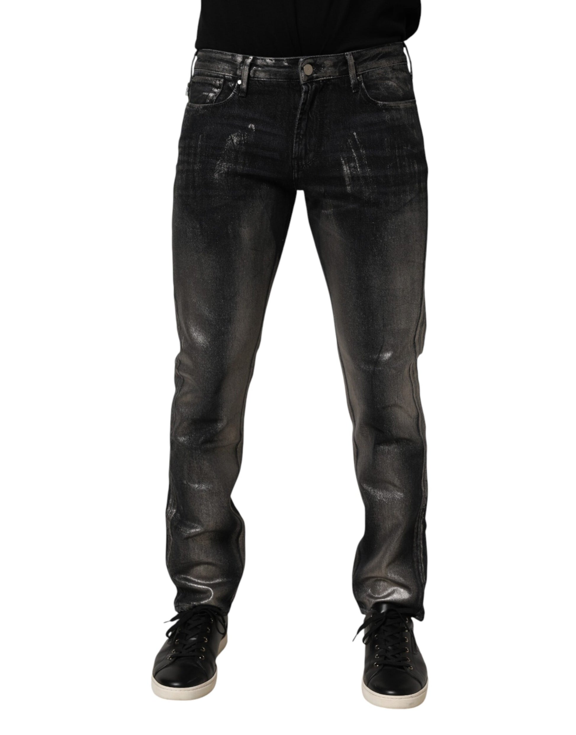 Emporio Armani Black Washed Slim Fit Men Denim Trouser Jeans