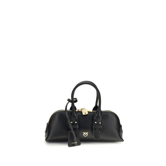 PINKO Black Leather Escape Baguette Handbag