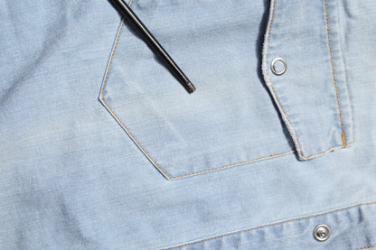 Maison Clochard Blue Denim Collared Long Sleeve Men Shirt