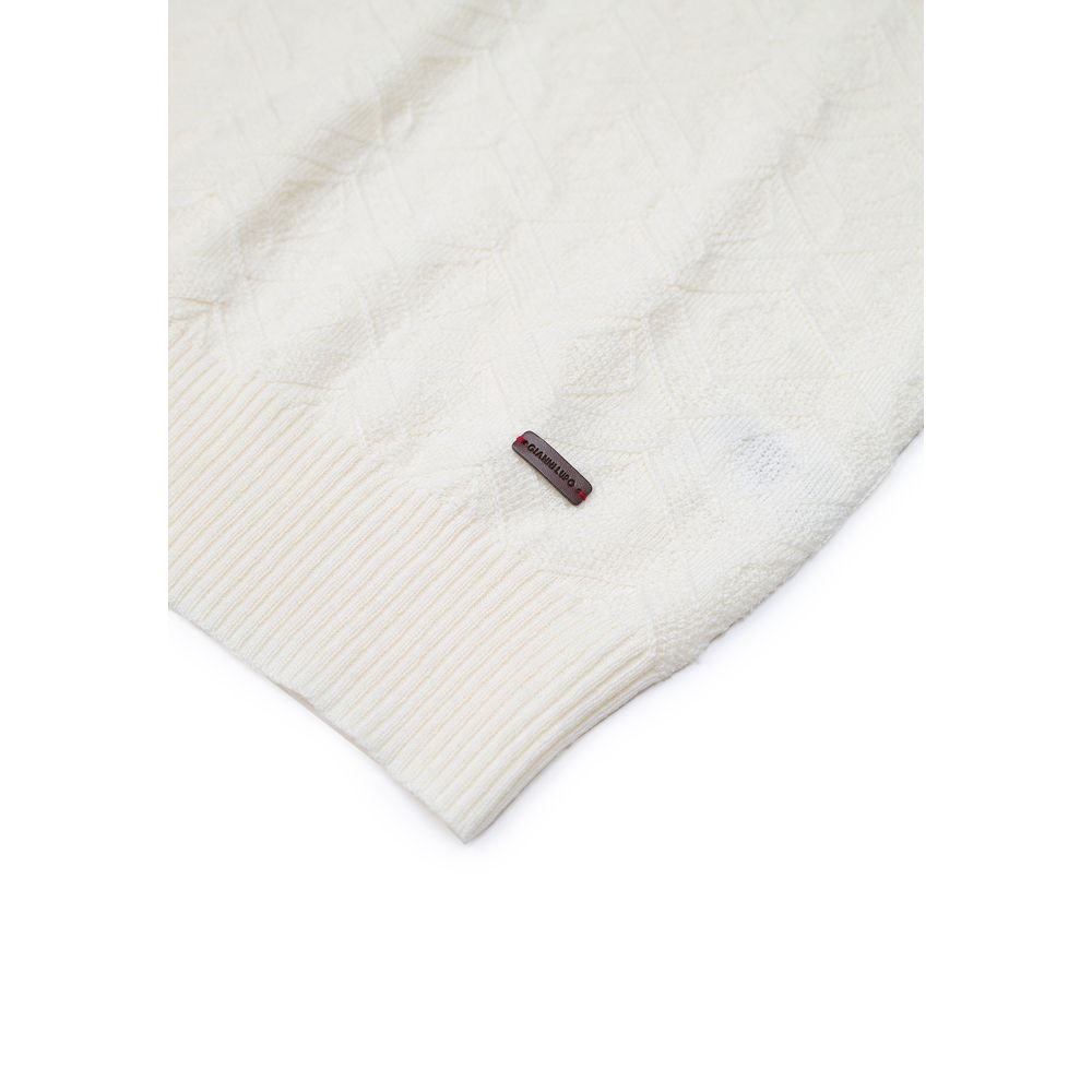 Gianni Lupo Cream Marabou Sweatshirt