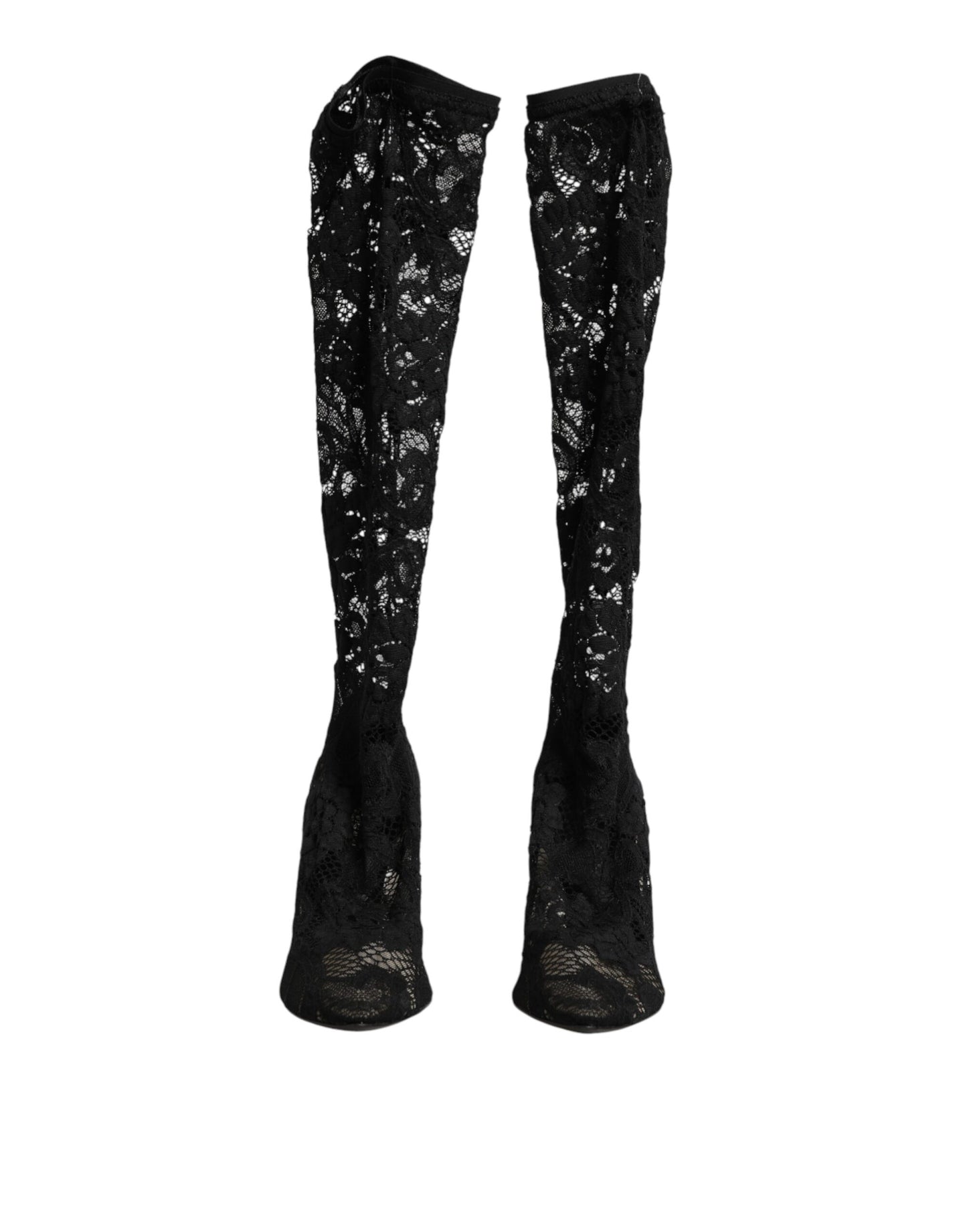 Dolce & Gabbana Taormina Lace Sock Boots in Black