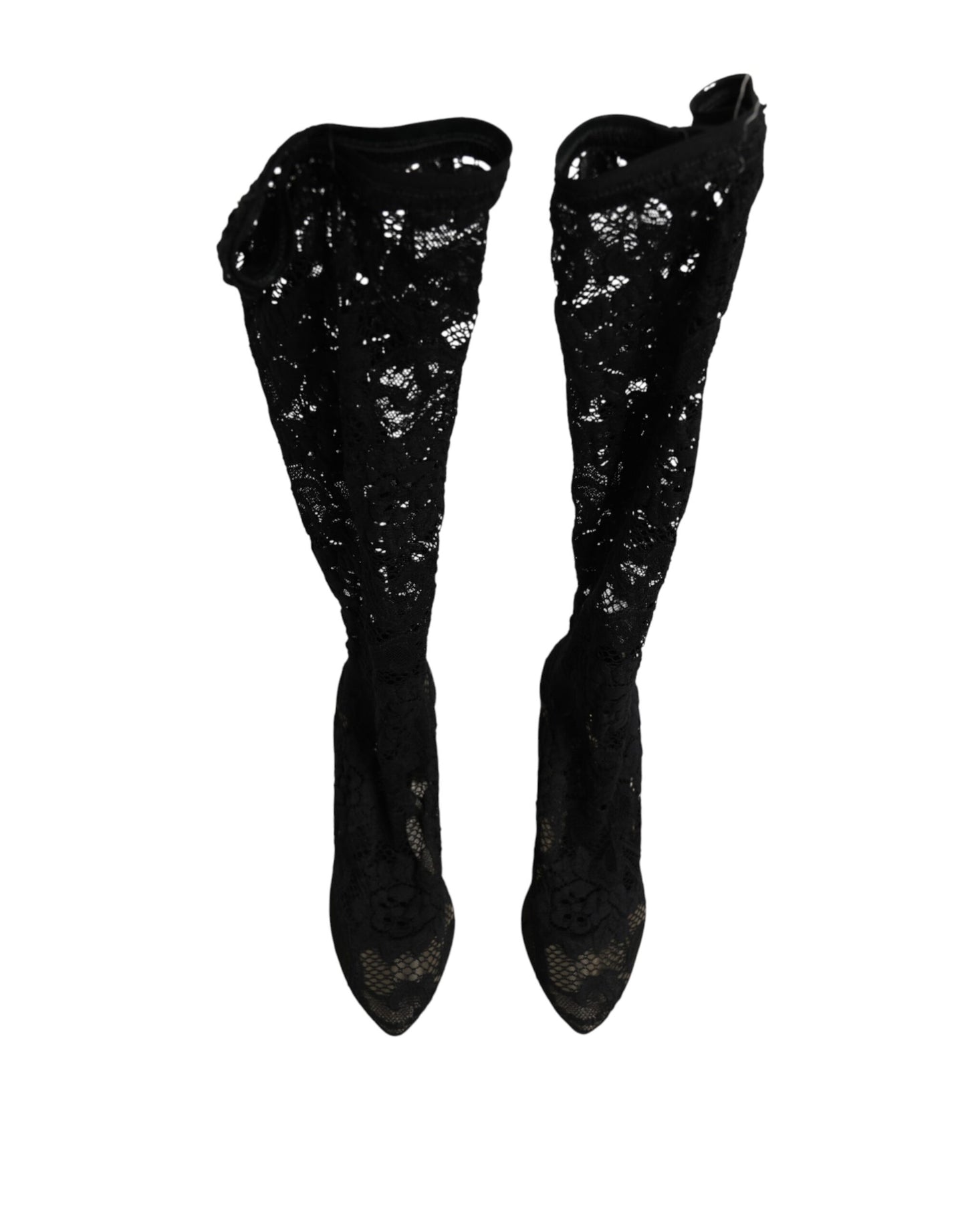 Dolce & Gabbana Taormina Lace Sock Boots in Black