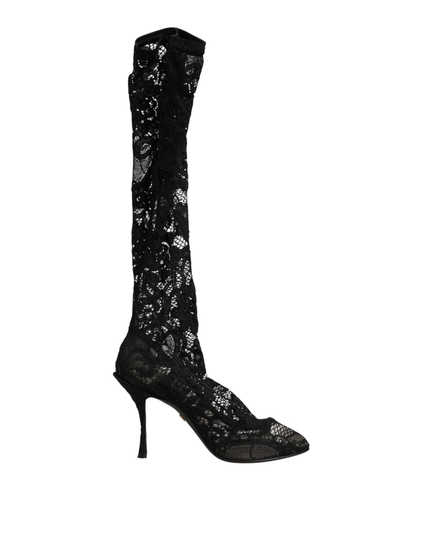 Dolce & Gabbana Taormina Lace Sock Boots in Black