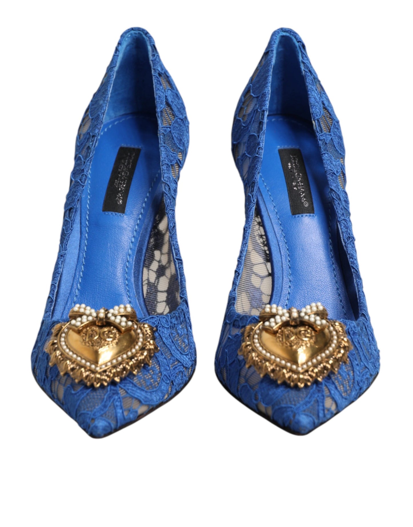 Dolce & Gabbana Blue Taormina Lace DEVOTION Pumps