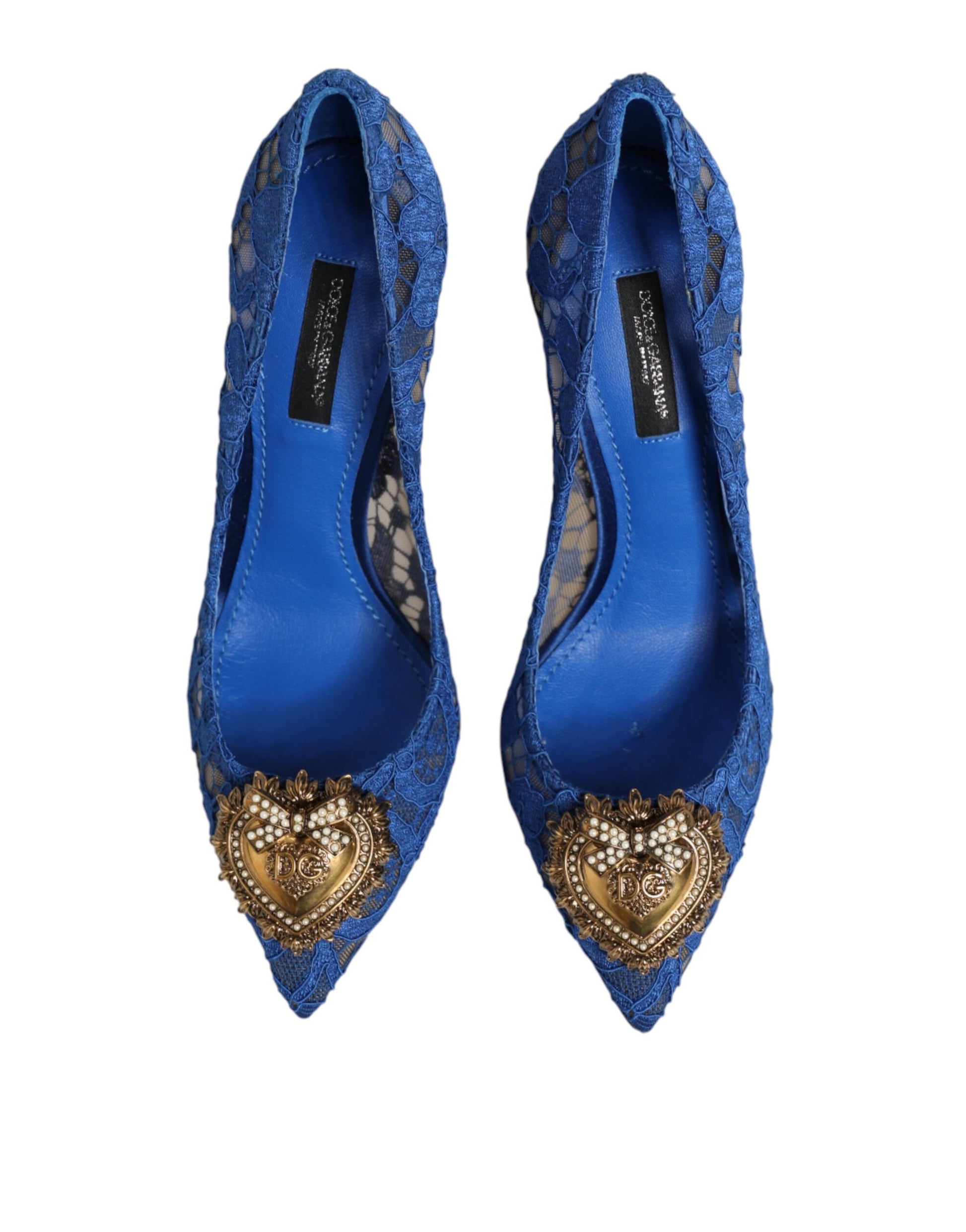 Dolce & Gabbana Blue Taormina Lace DEVOTION Pumps