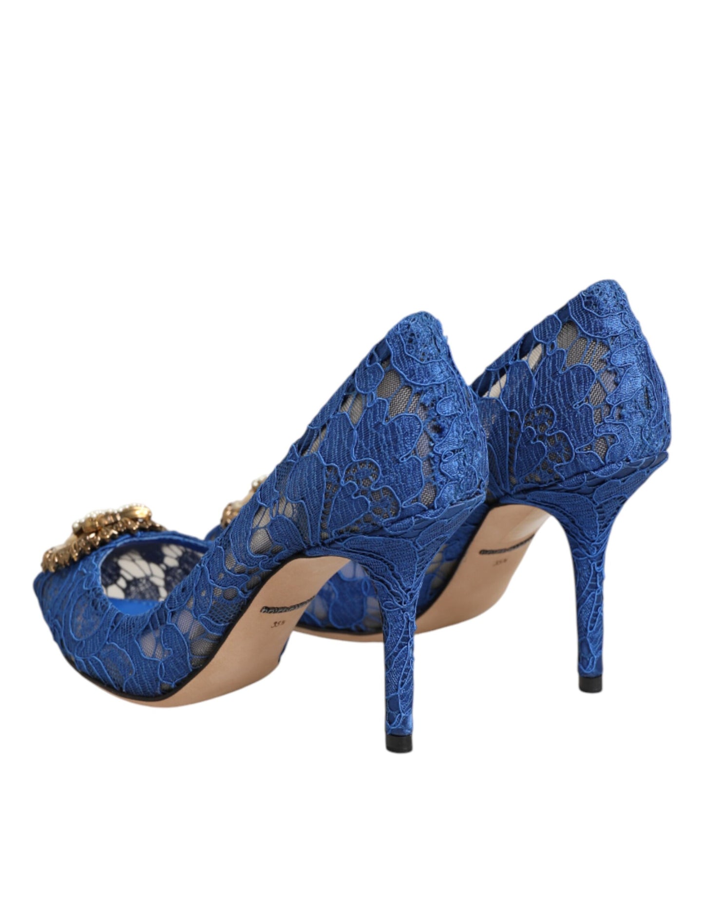 Dolce & Gabbana Blue Taormina Lace DEVOTION Pumps