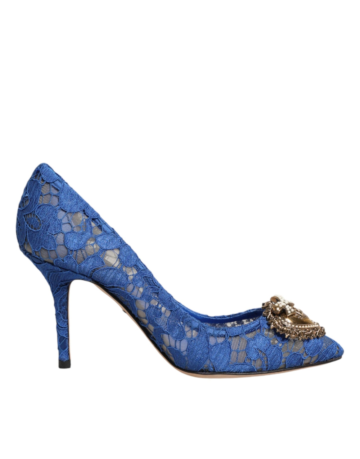 Dolce & Gabbana Blue Taormina Lace DEVOTION Pumps