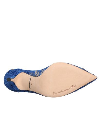 Dolce & Gabbana Blue Taormina Lace DEVOTION Pumps