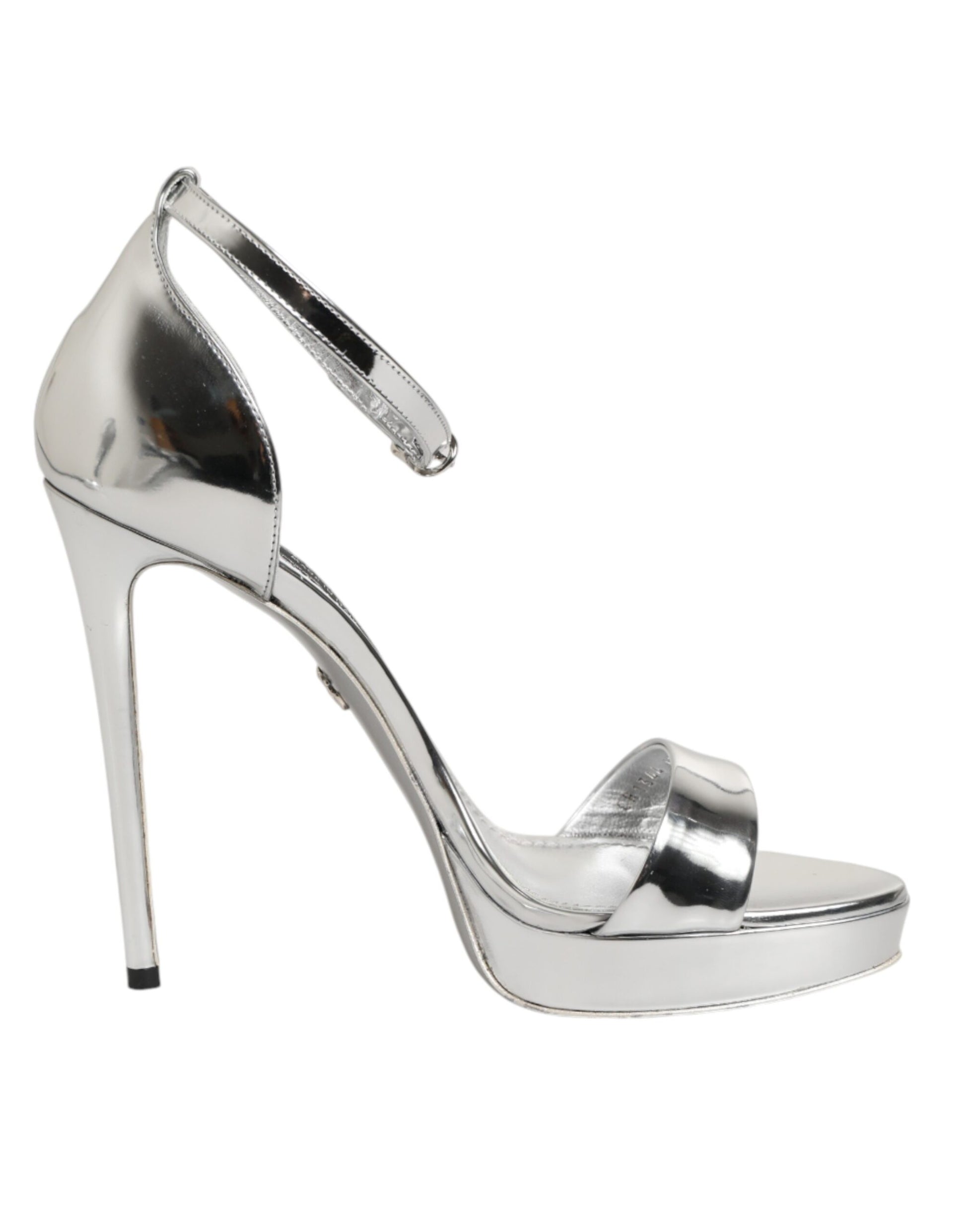 Dolce & Gabbana Silver Leather Platform Keira Sandals