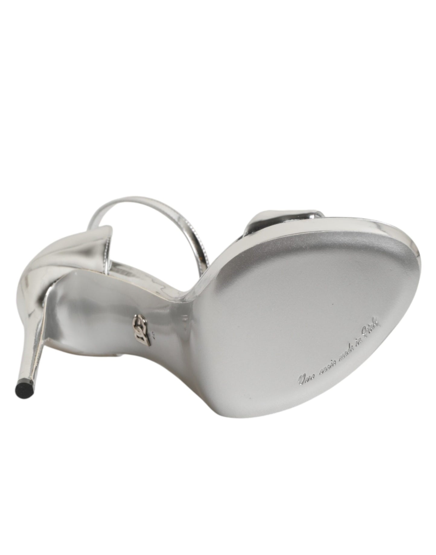 Dolce & Gabbana Silver Leather Platform Keira Sandals