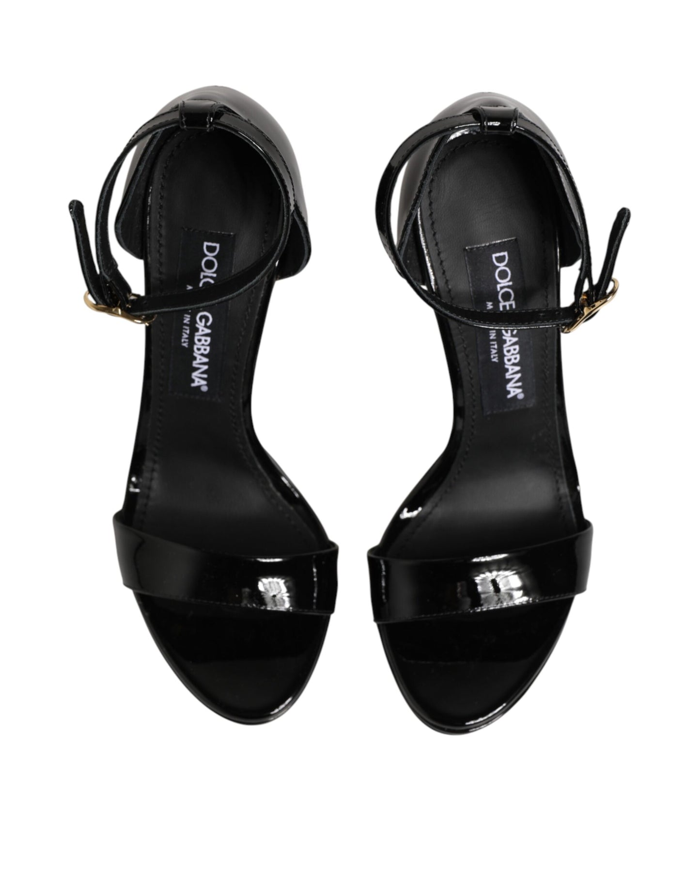 Dolce & Gabbana Black Leather Platform Keira Sandals