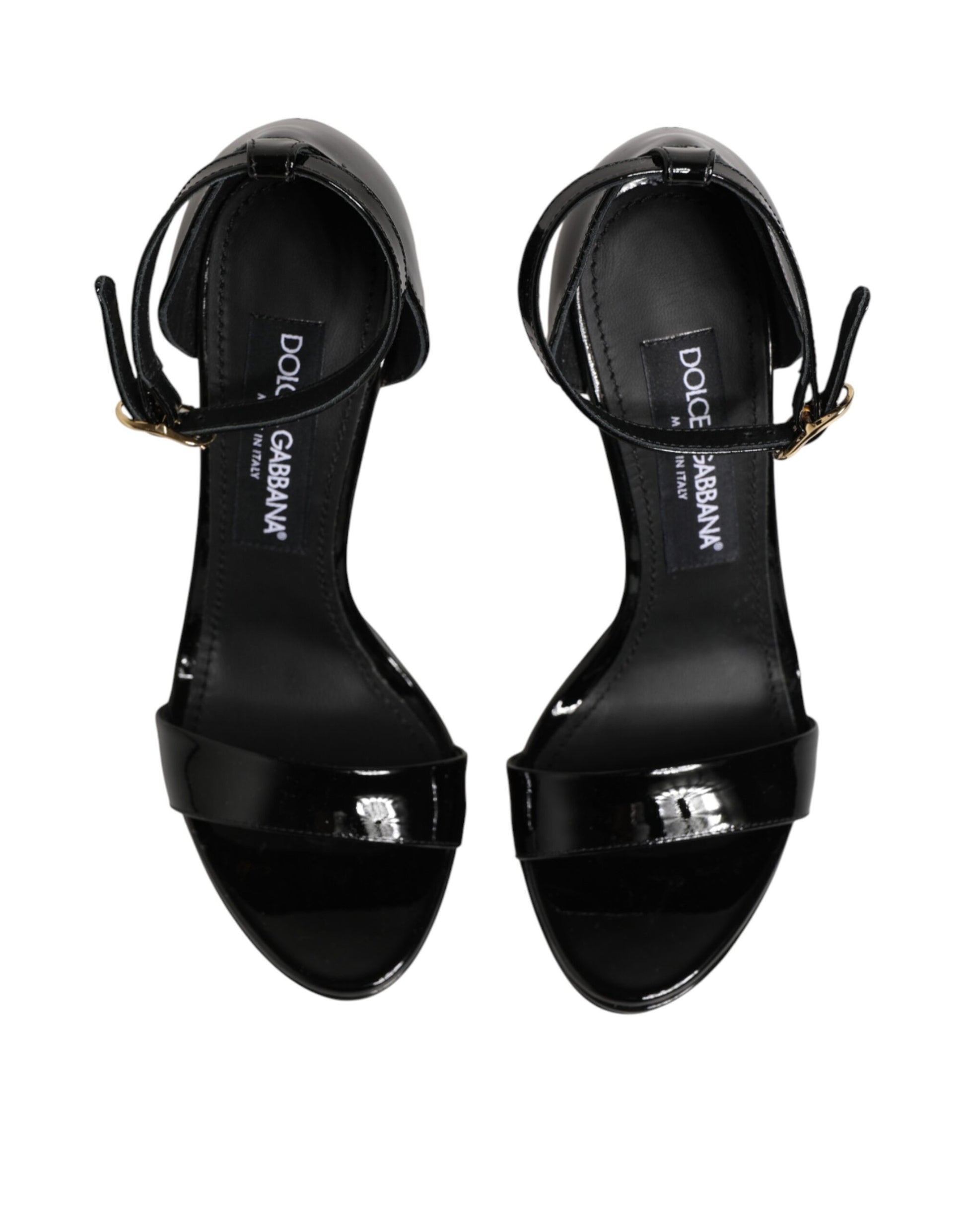 Dolce & Gabbana Black Leather Platform Keira Sandals