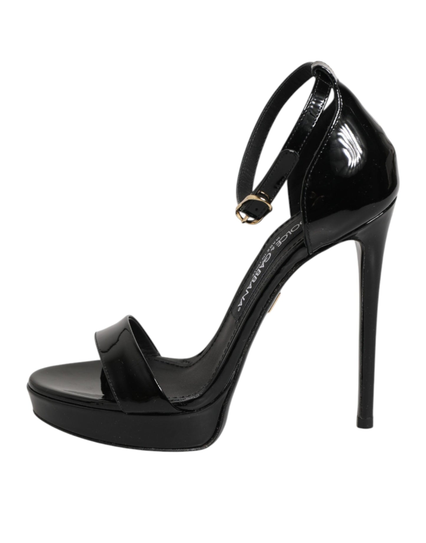 Dolce & Gabbana Black Leather Platform Keira Sandals