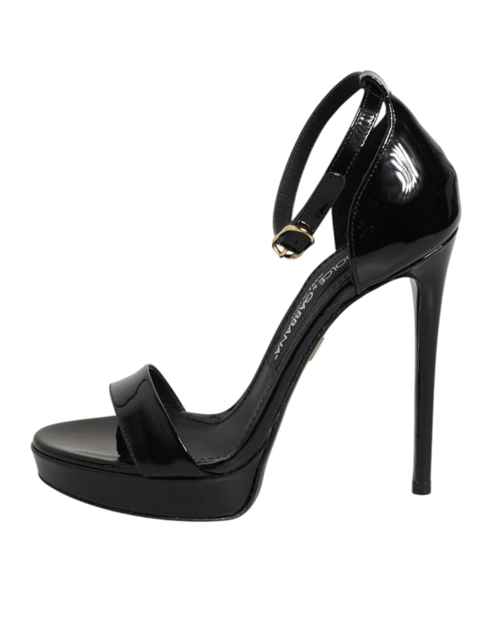 Dolce & Gabbana Black Leather Platform Keira Sandals