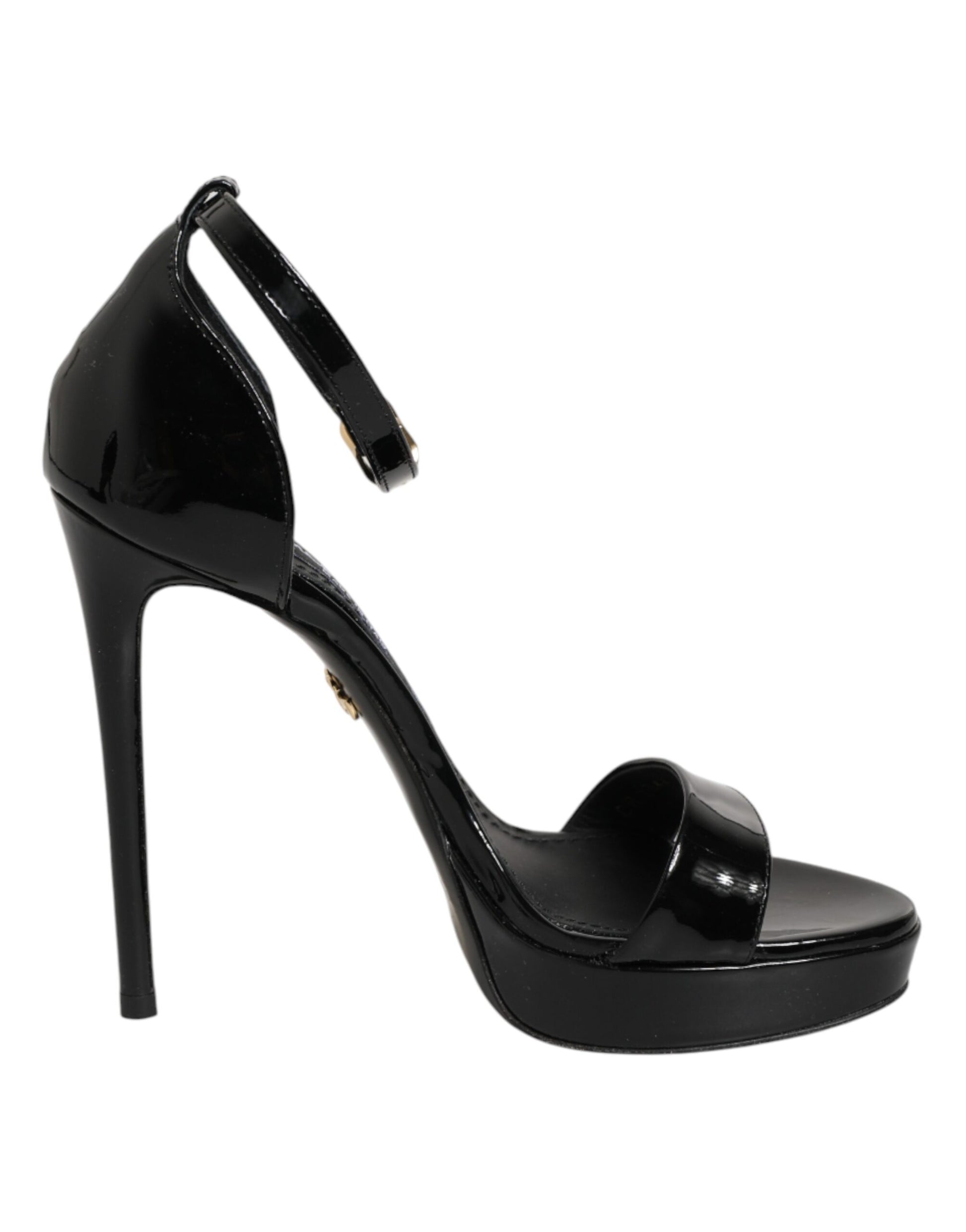 Dolce & Gabbana Black Leather Platform Keira Sandals