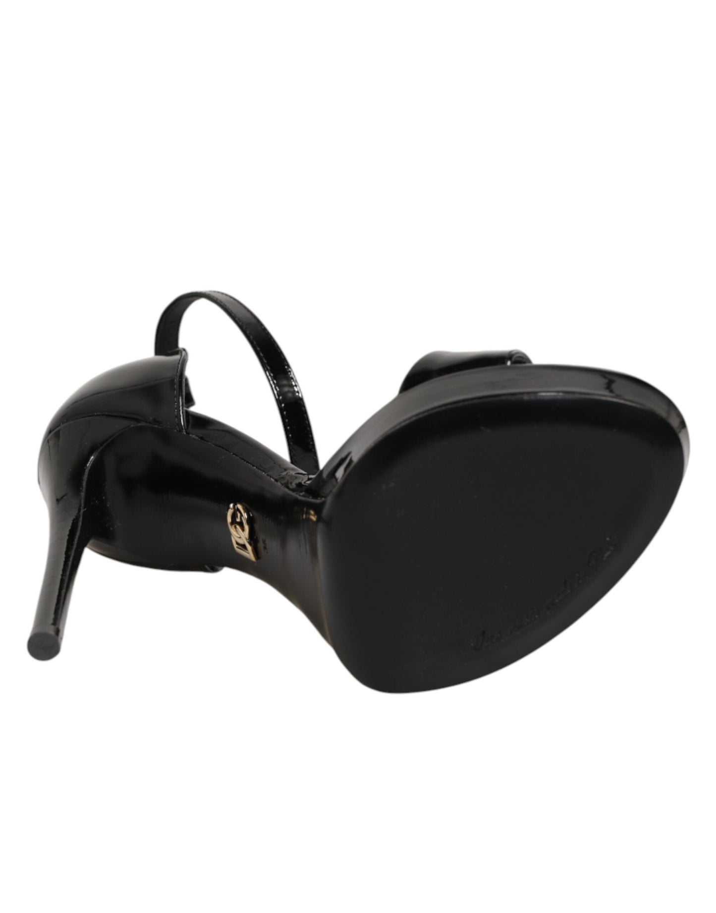 Dolce & Gabbana Black Leather Platform Keira Sandals