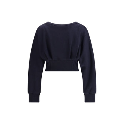 PINKO Blue Cotton Sweatshirt with Corset Detail