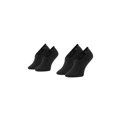 Tommy Hilfiger Black Cotton Sock - FOOTIE 2P Women's No-Show Socks
