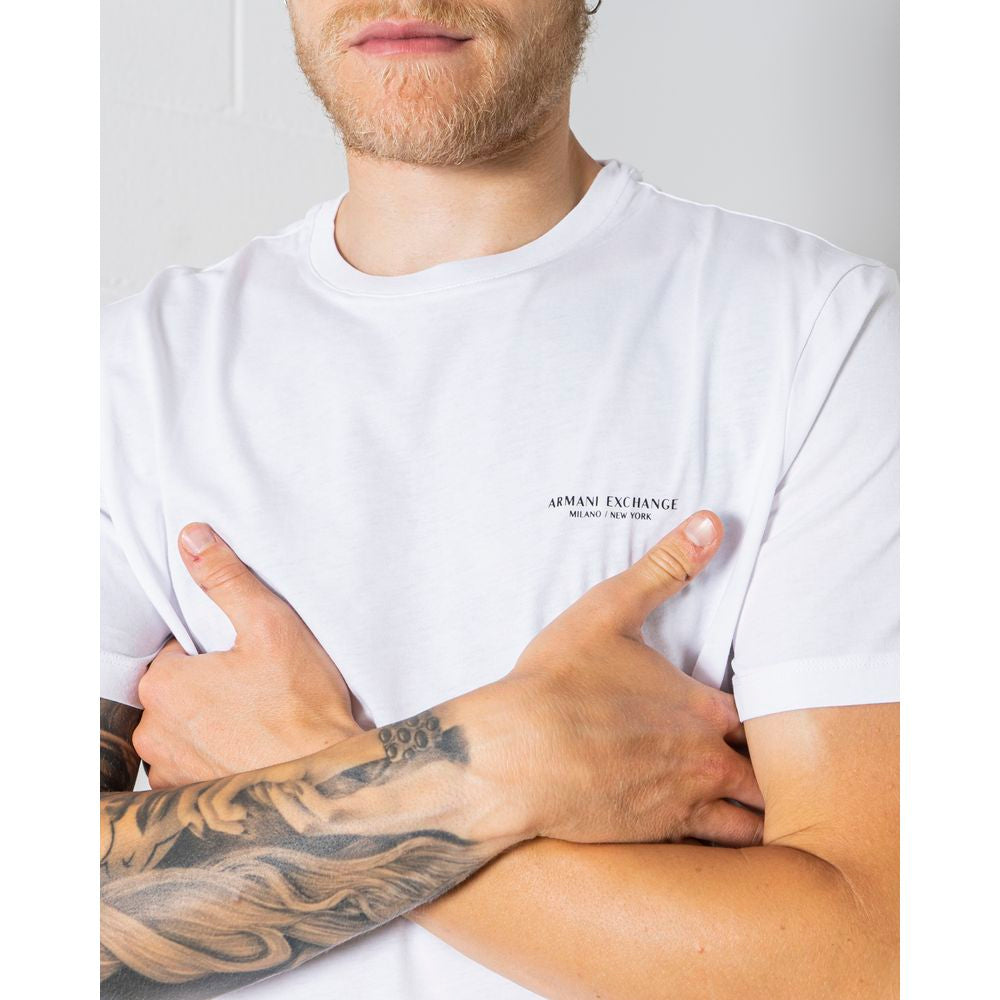 Armani Exchange White Cotton T-Shirt for Men