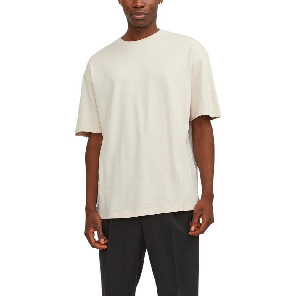Jack & Jones Beige Cotton T-Shirt - JEBRADLEY TEE SS O-NECK NOOS