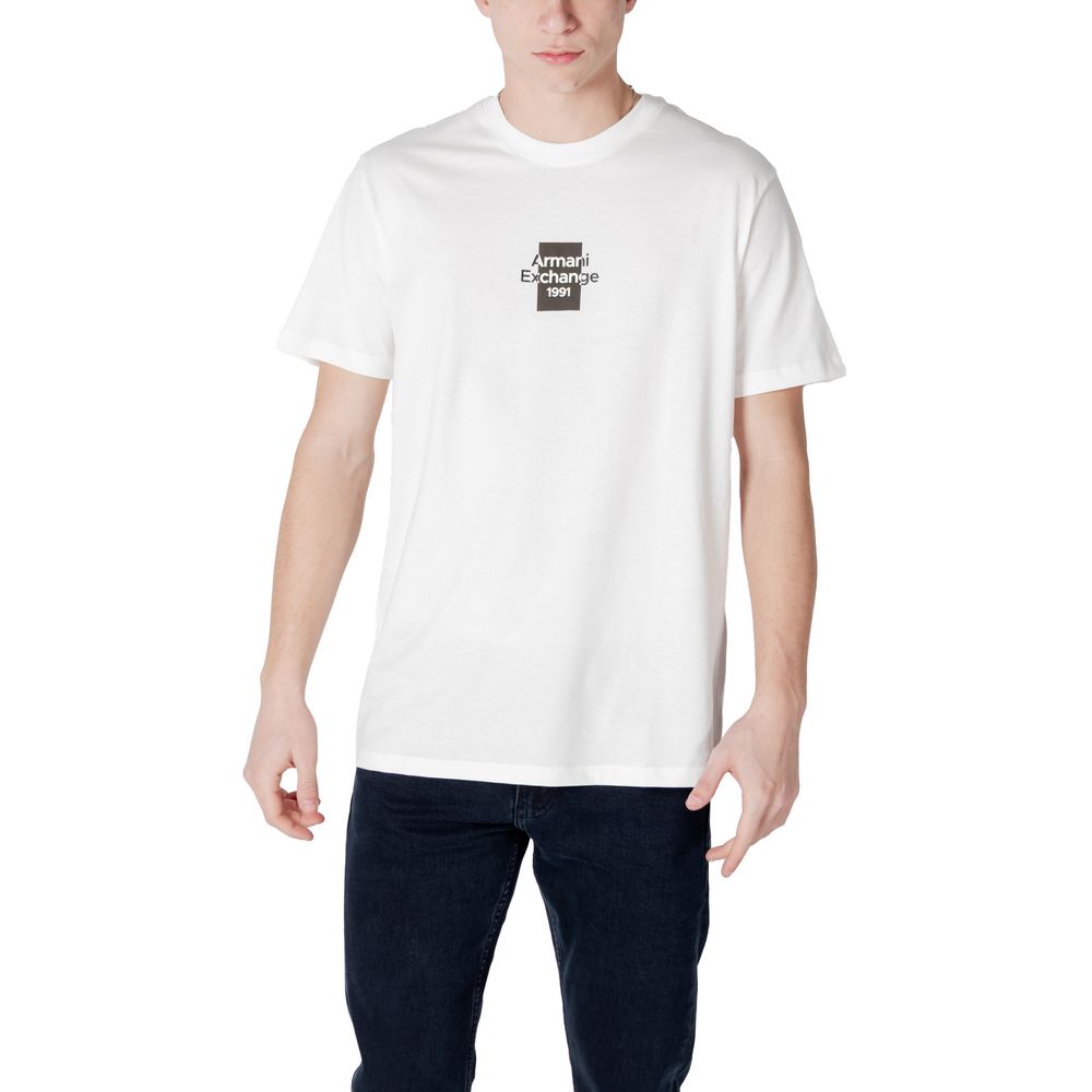 Armani Exchange White Cotton T-Shirt for Men