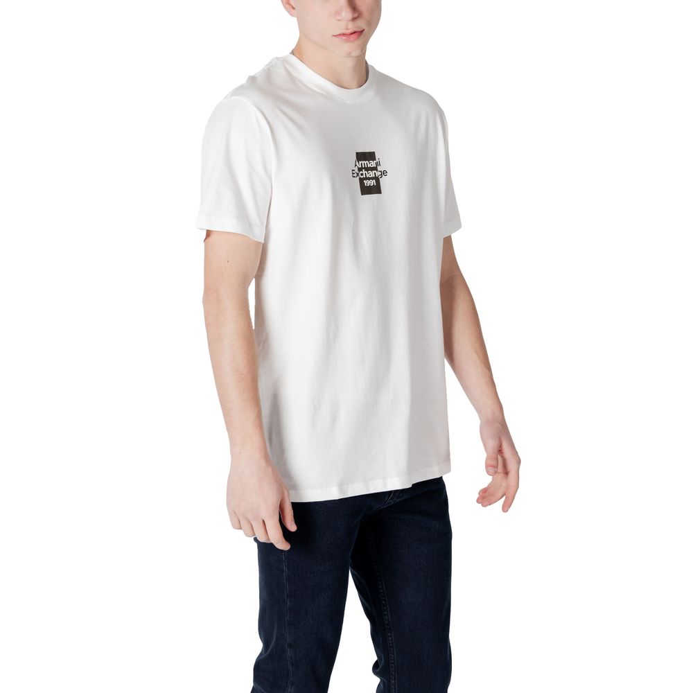 Armani Exchange White Cotton T-Shirt for Men