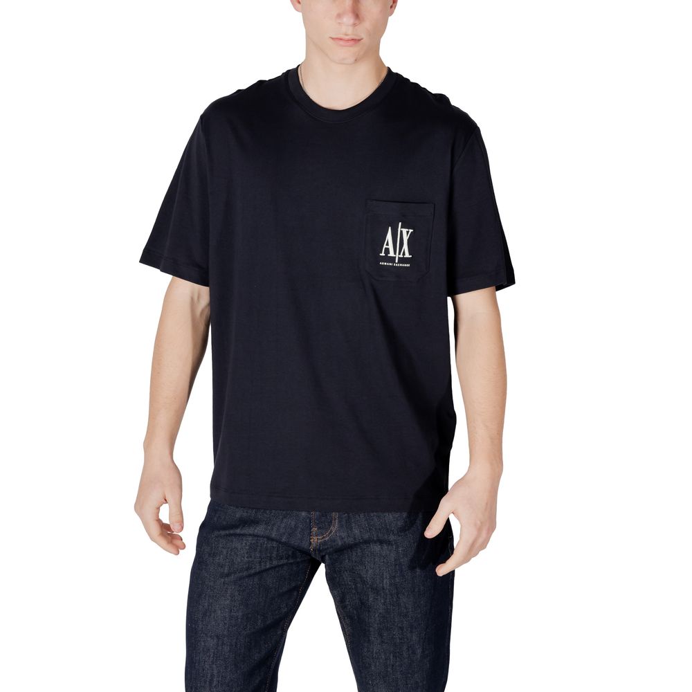 Armani Exchange Blue Cotton T-Shirt - Modern Comfort with A|X Logo