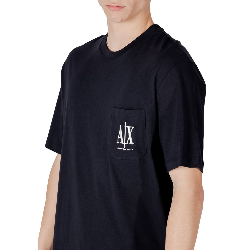 Armani Exchange Blue Cotton T-Shirt - Modern Comfort with A|X Logo