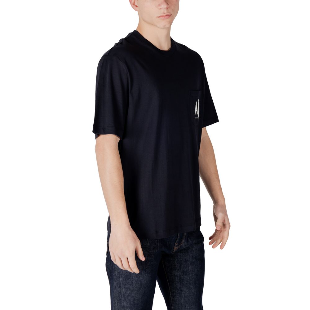 Armani Exchange Blue Cotton T-Shirt - Modern Comfort with A|X Logo