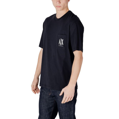 Armani Exchange Blue Cotton T-Shirt - Modern Comfort with A|X Logo