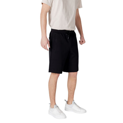 Armani Exchange Black Cotton Bermuda Shorts