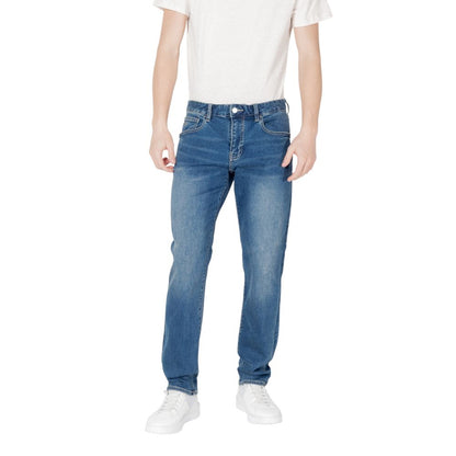 Armani Exchange Blue Cotton Skinny Jean