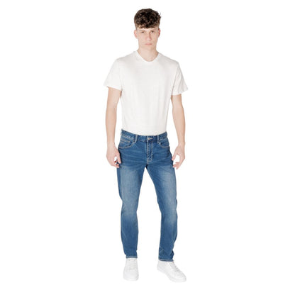 Armani Exchange Blue Cotton Skinny Jean