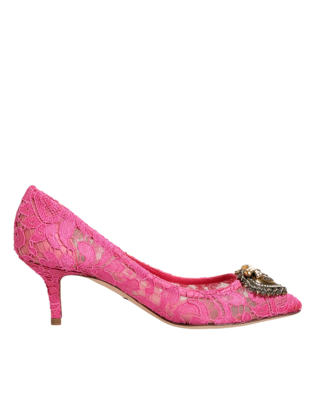 Dolce & Gabbana Pink Taormina Lace DEVOTION Pumps