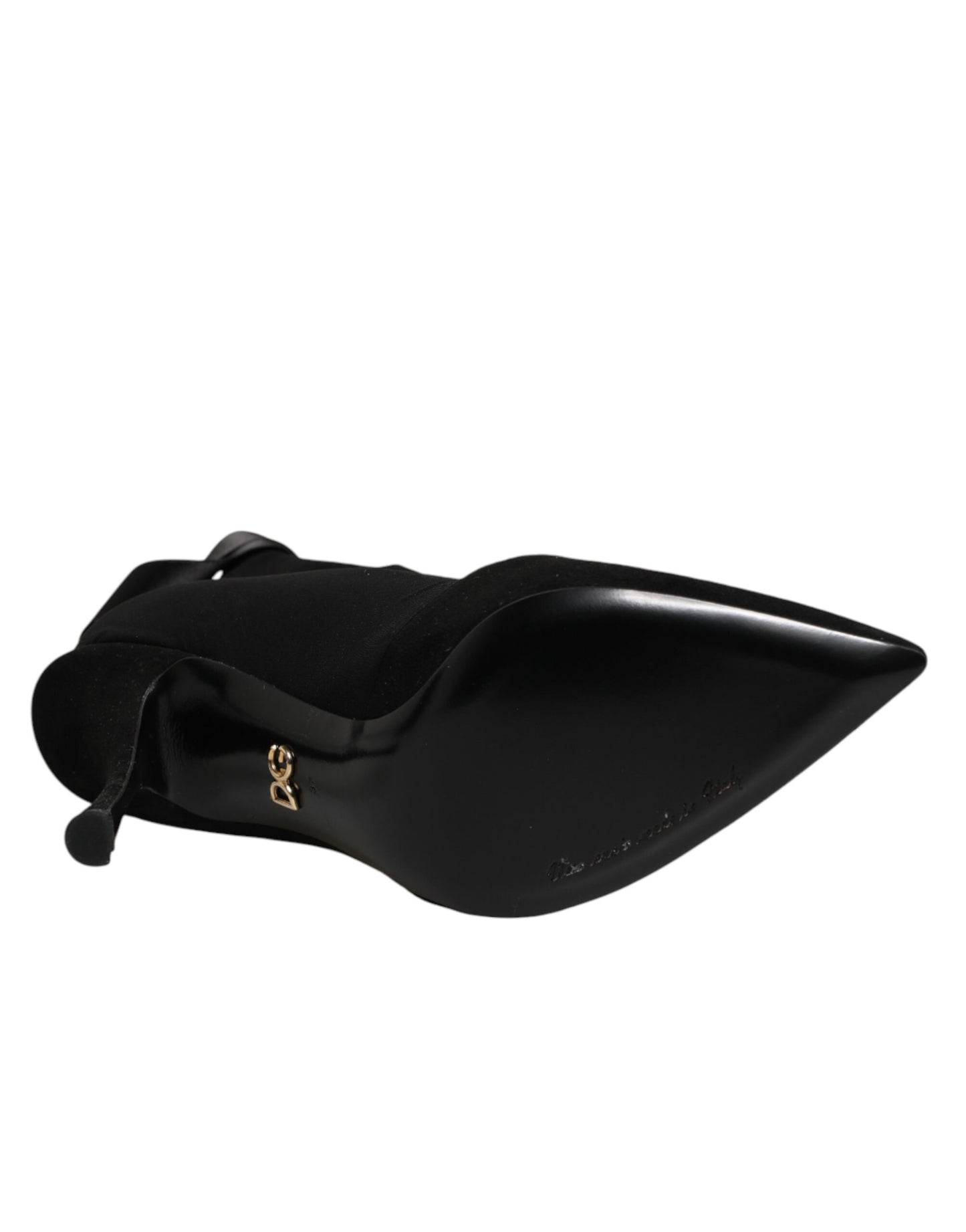 Dolce & Gabbana Black Stiletto Heels Lace Up Boots