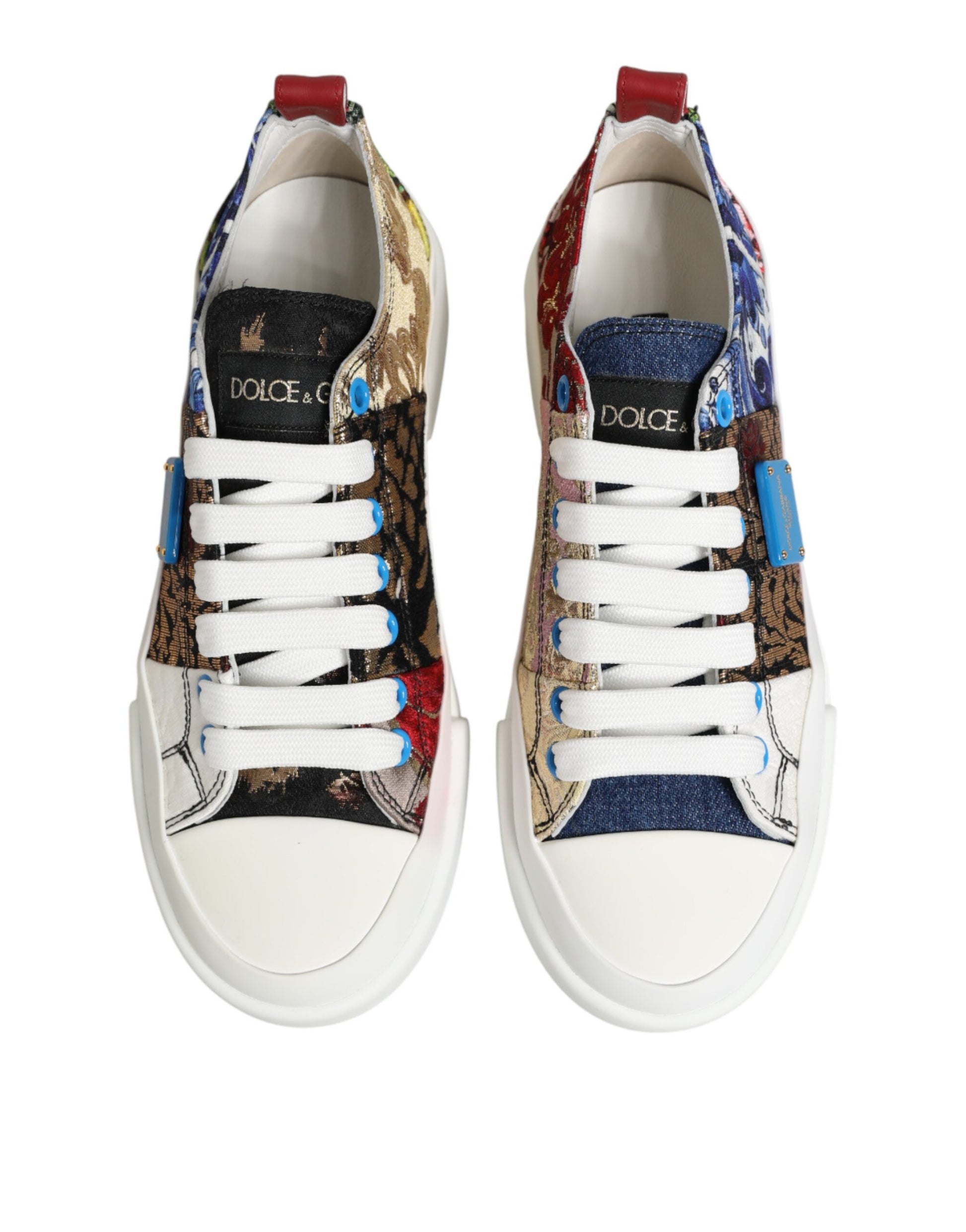 Dolce & Gabbana Multicolor Patchwork Low Top Sneakers