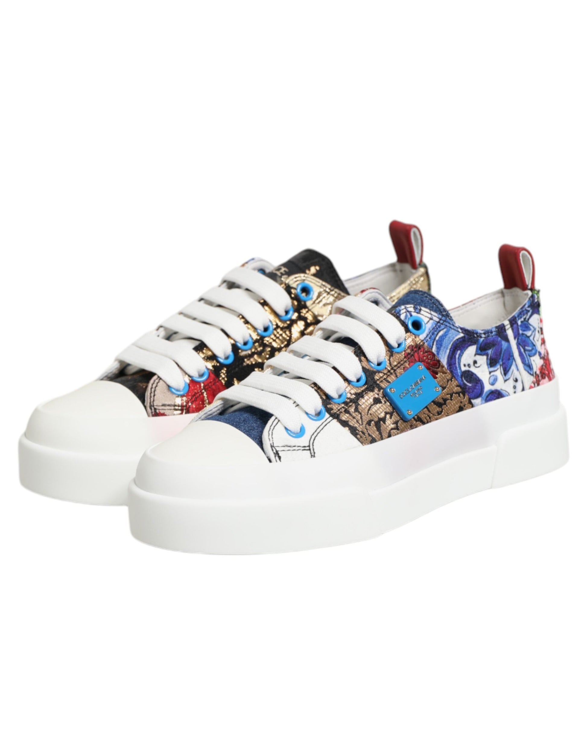Dolce & Gabbana Multicolor Patchwork Low Top Sneakers