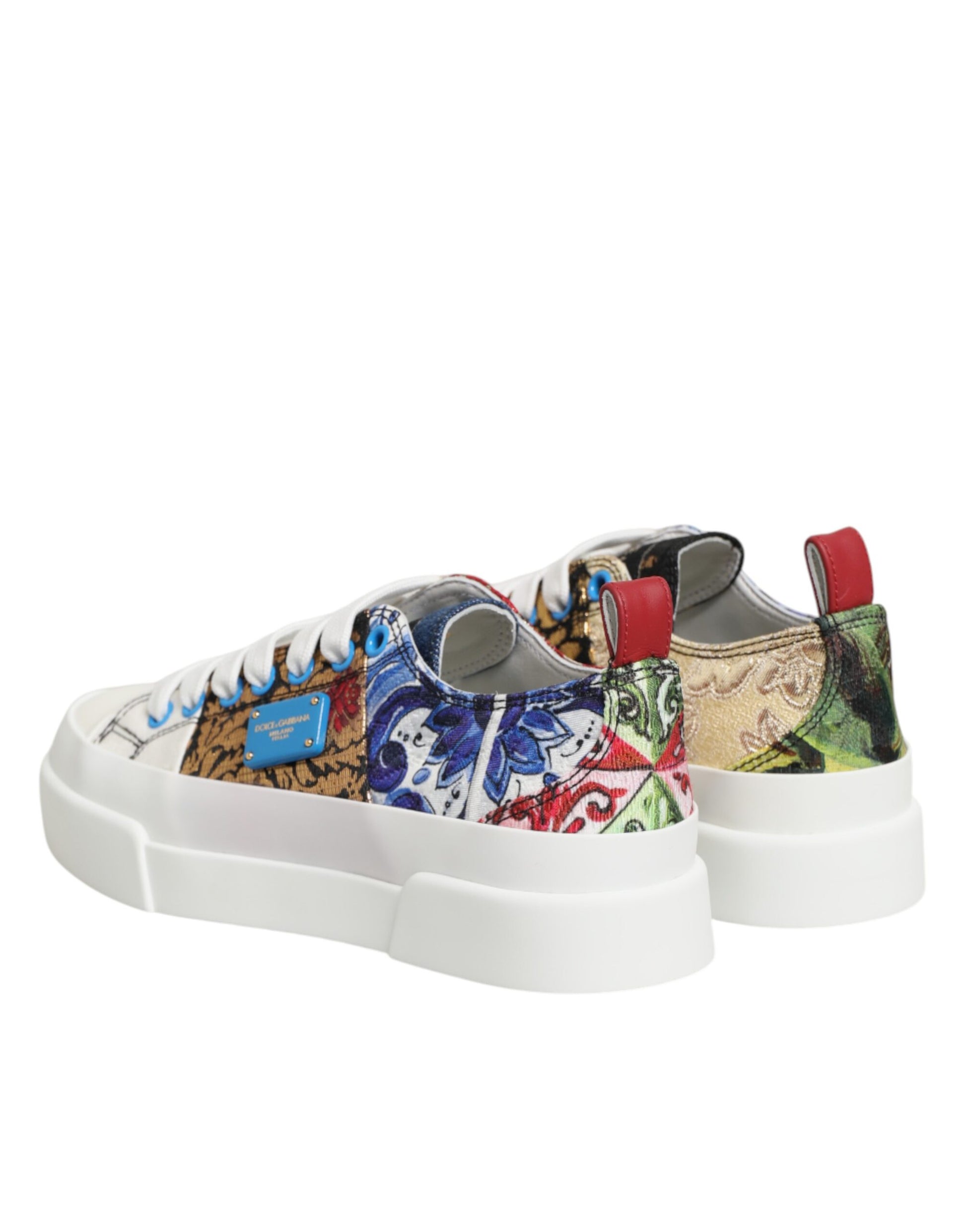 Dolce & Gabbana Multicolor Patchwork Low Top Sneakers