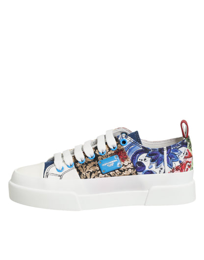Dolce & Gabbana Multicolor Patchwork Low Top Sneakers