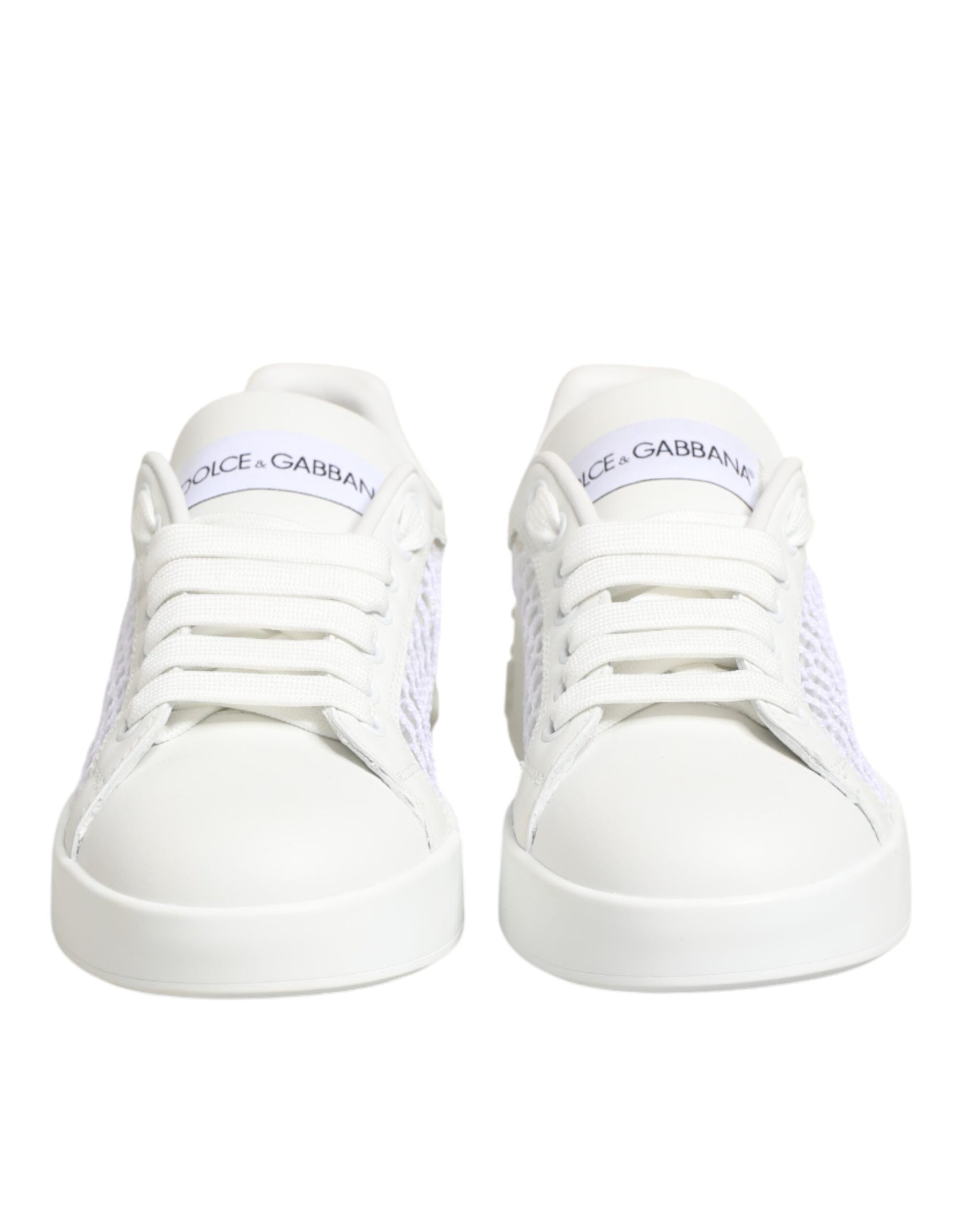 Dolce & Gabbana White Mesh Inserts Low Top Sneakers