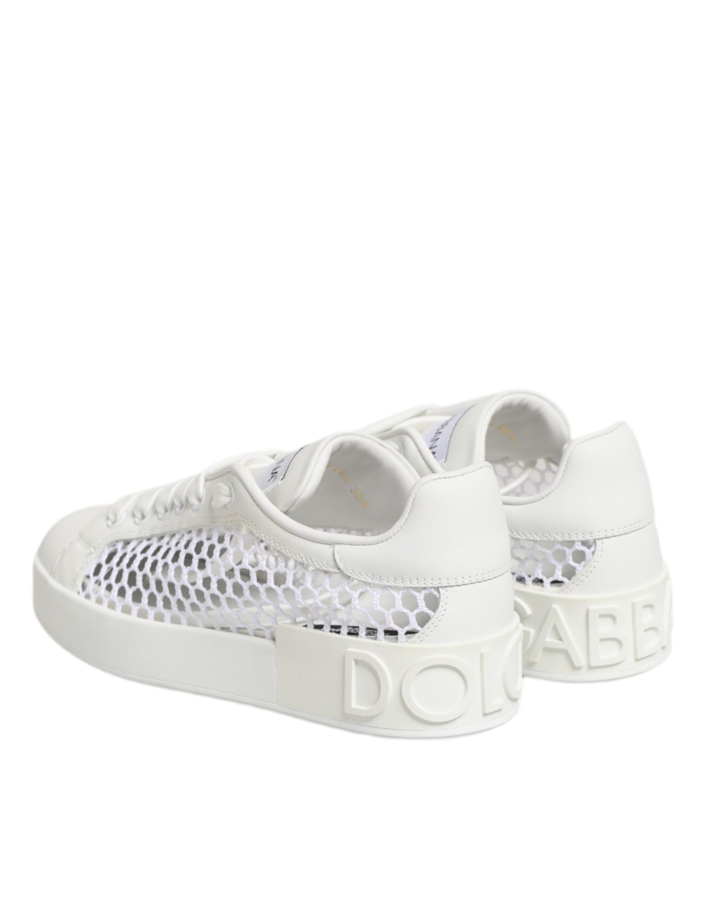 Dolce & Gabbana White Mesh Inserts Low Top Sneakers