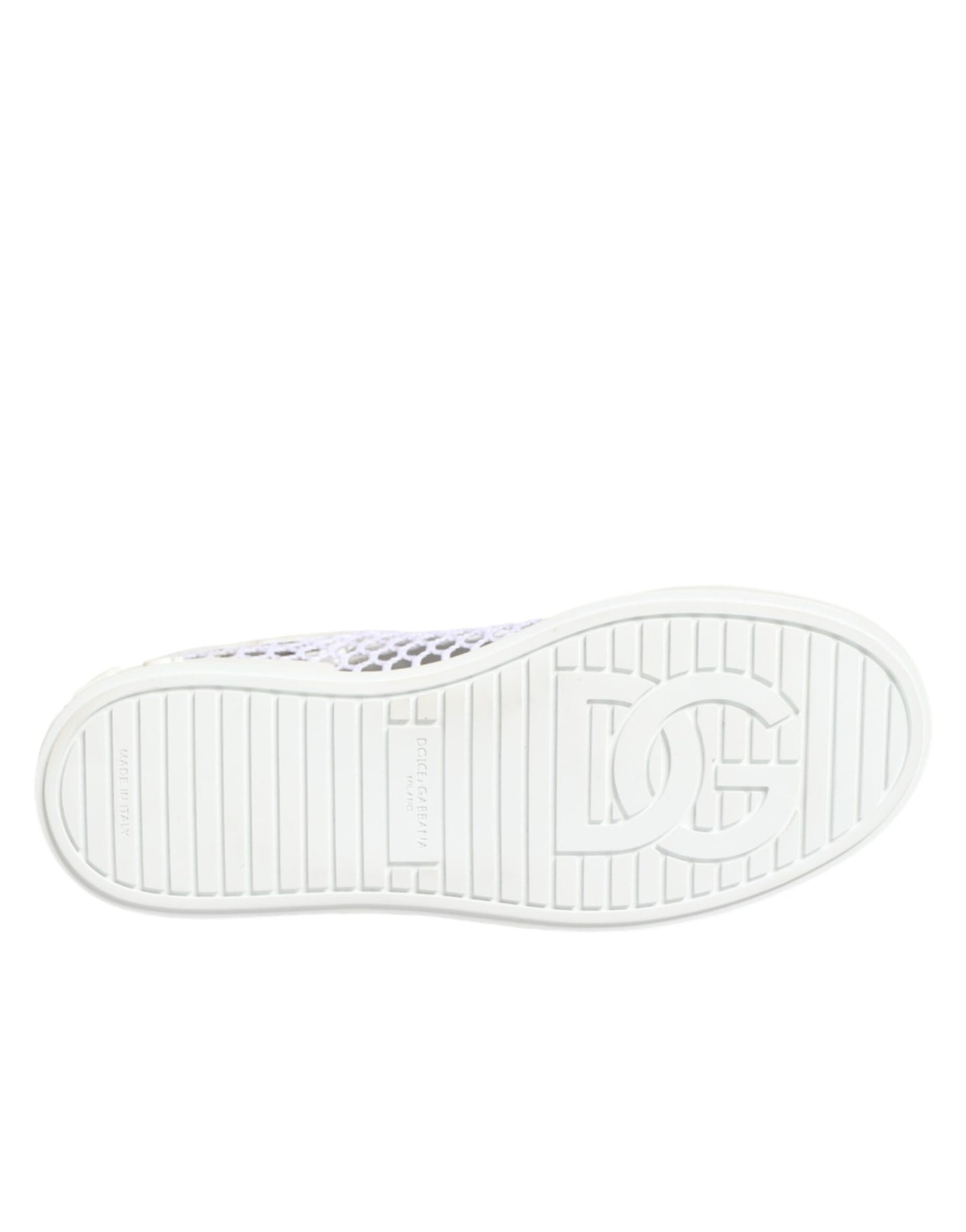 Dolce & Gabbana White Mesh Inserts Low Top Sneakers