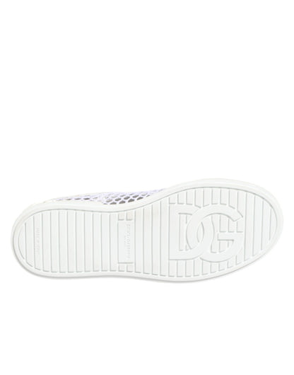 Dolce & Gabbana White Mesh Inserts Low Top Sneakers