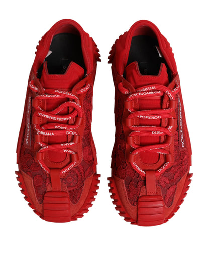 Dolce & Gabbana Red Logo Lace Low Top NS1 Sneakers