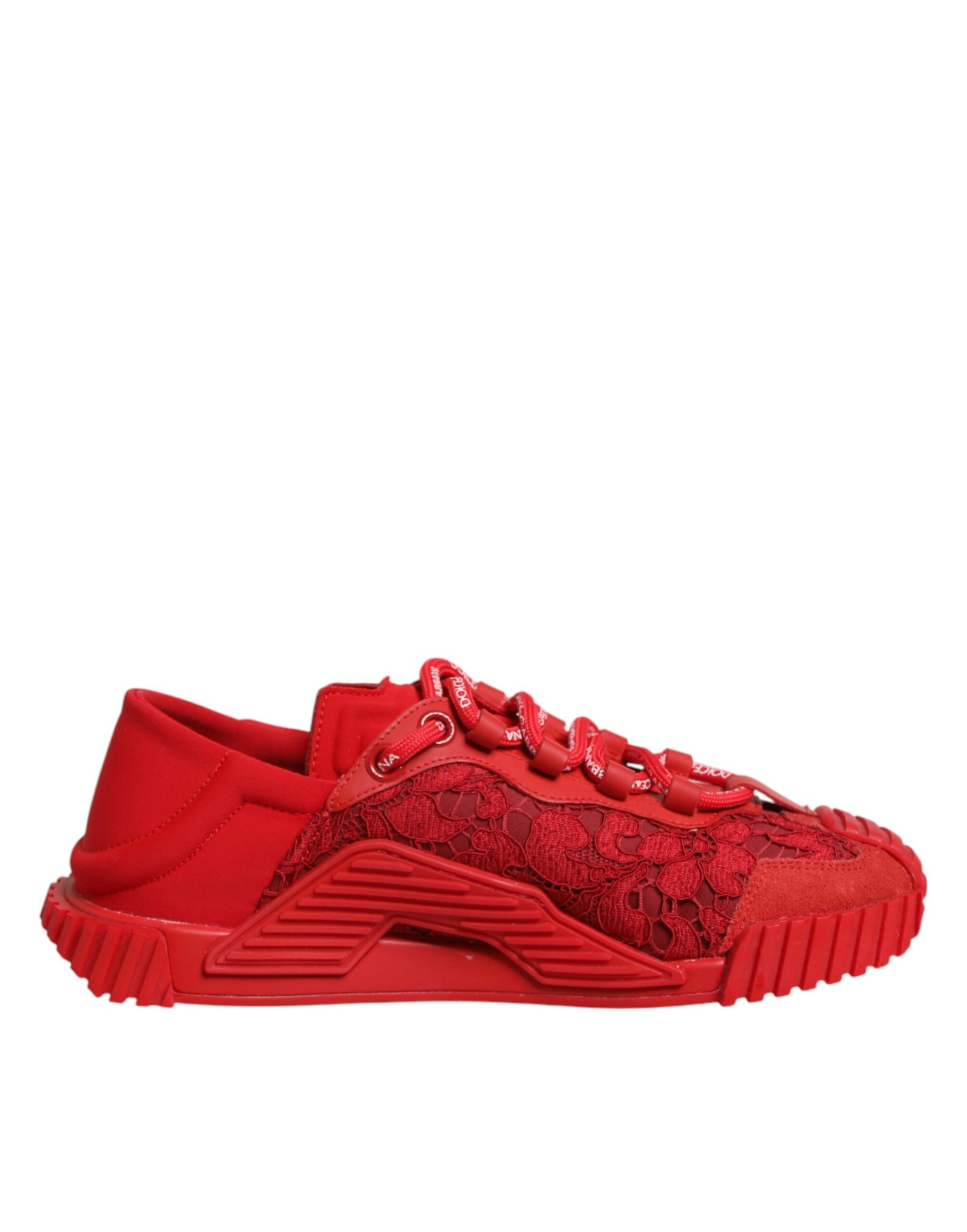 Dolce & Gabbana Red Logo Lace Low Top NS1 Sneakers
