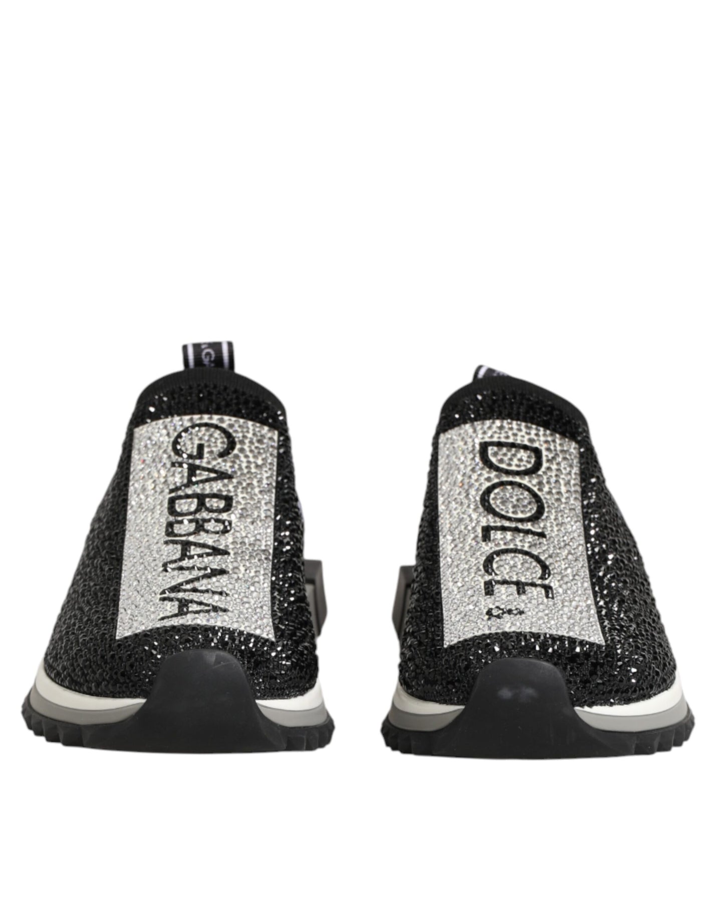 Dolce & Gabbana Black Silver Slip On Sorrento Sneakers