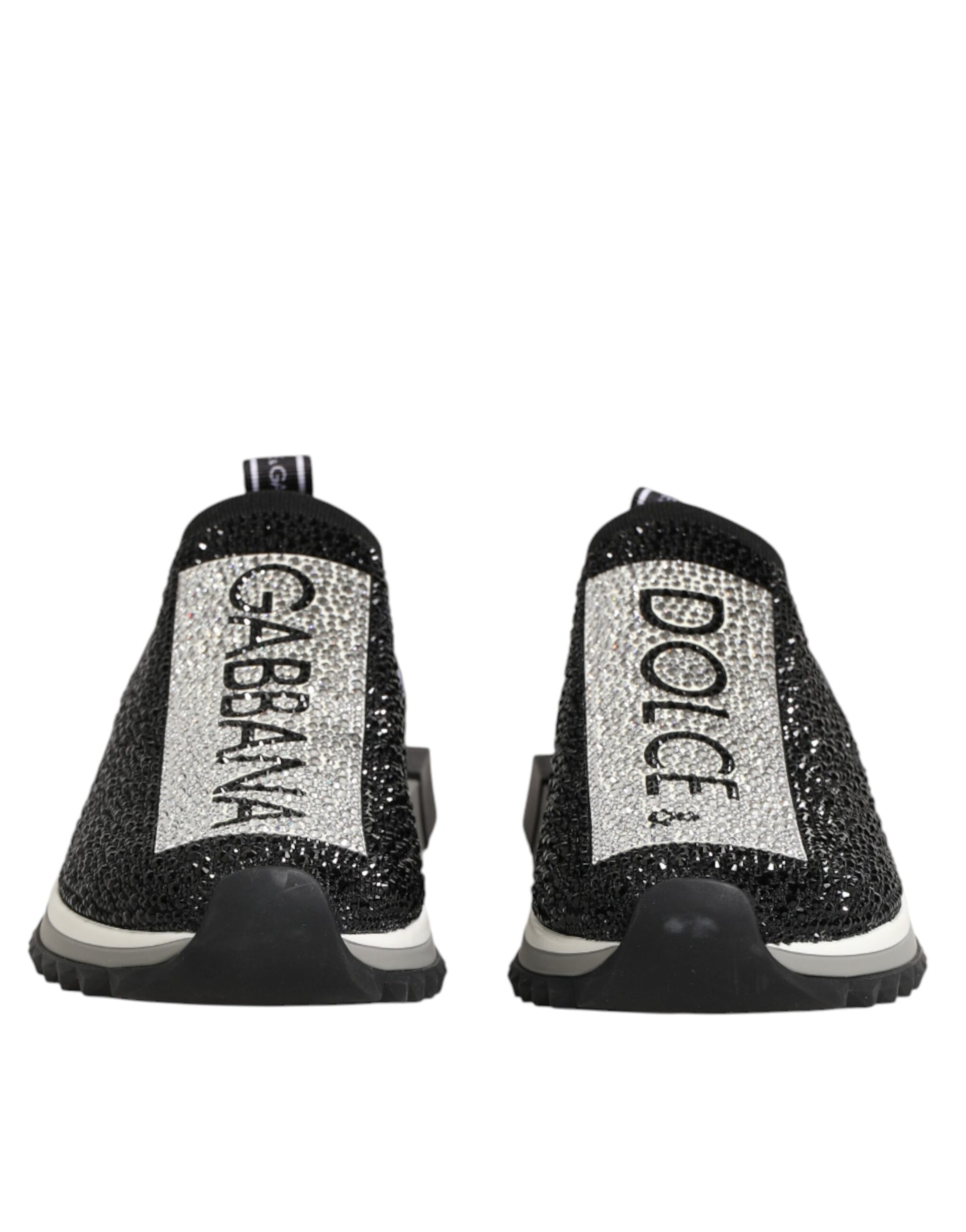 Dolce & Gabbana Black Silver Slip On Sorrento Sneakers