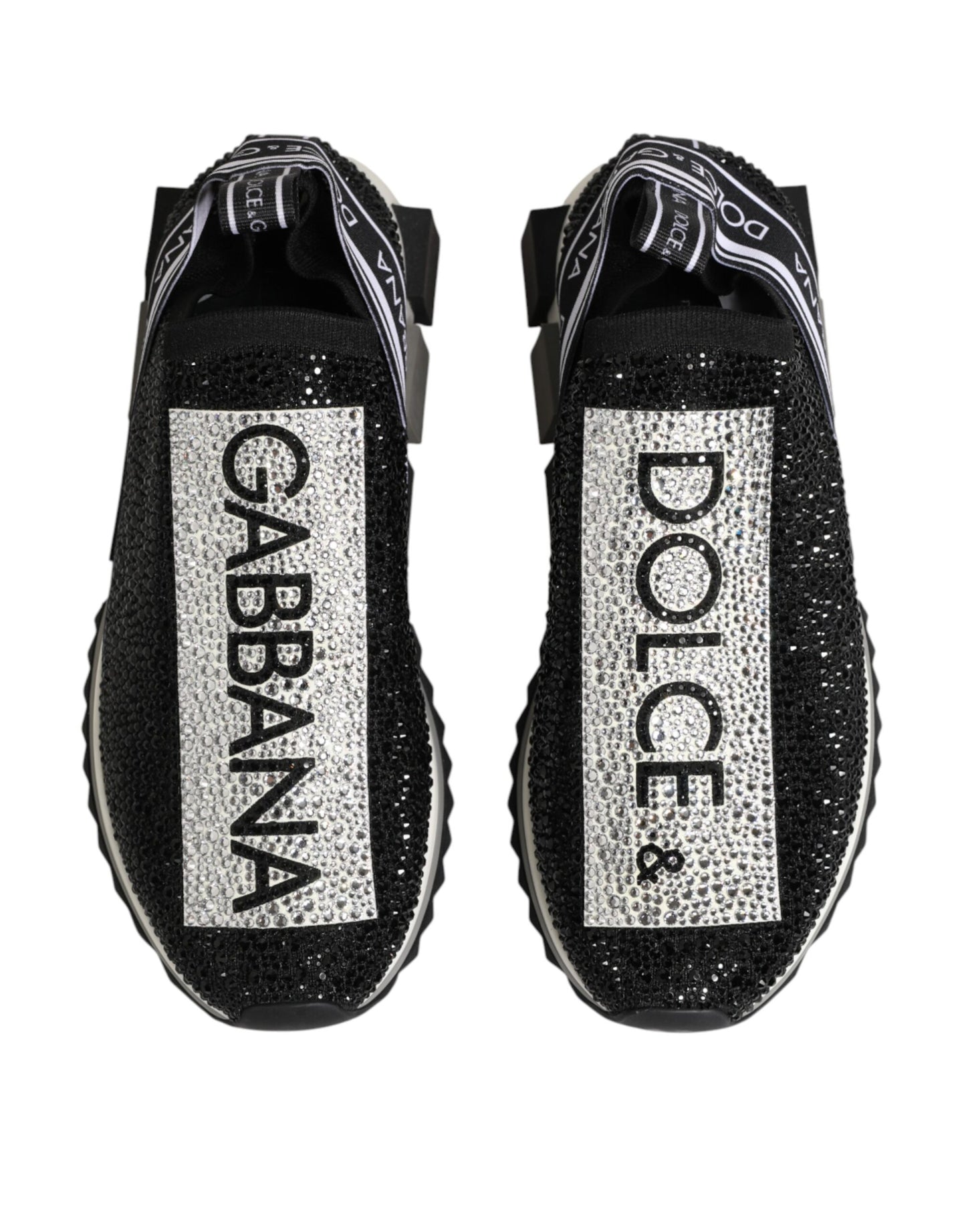 Dolce & Gabbana Black Silver Slip On Sorrento Sneakers